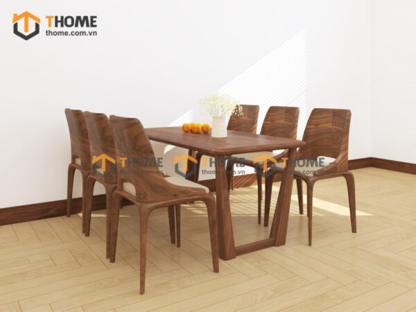 Bàn Ăn Gỗ Sồi Tự Nhiên Kiểu Mới Chân V 1.65m BAMG-37SN