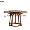 Bàn Ăn Gỗ Sồi Tự Nhiên Tròn Có Mâm Xoay BAMG-38SN