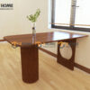 Bàn Ăn Gỗ Sồi Tự Nhiên Chân 1 Vuông 1 Lan Sọc BAMG-42SN