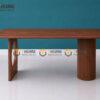Bàn Ăn Gỗ Sồi Tự Nhiên Chân 1 Vuông 1 Lan Sọc BAMG-42SN
