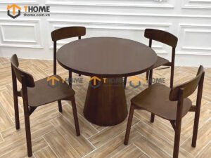 Bàn Ăn Gỗ Sồi Tự Nhiên Tròn Chân Nón BAMG-39SN