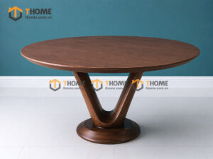 Bàn Ăn Gỗ Sồi Tự Nhiên Tròn Chân Xoắn BAMG-40SN