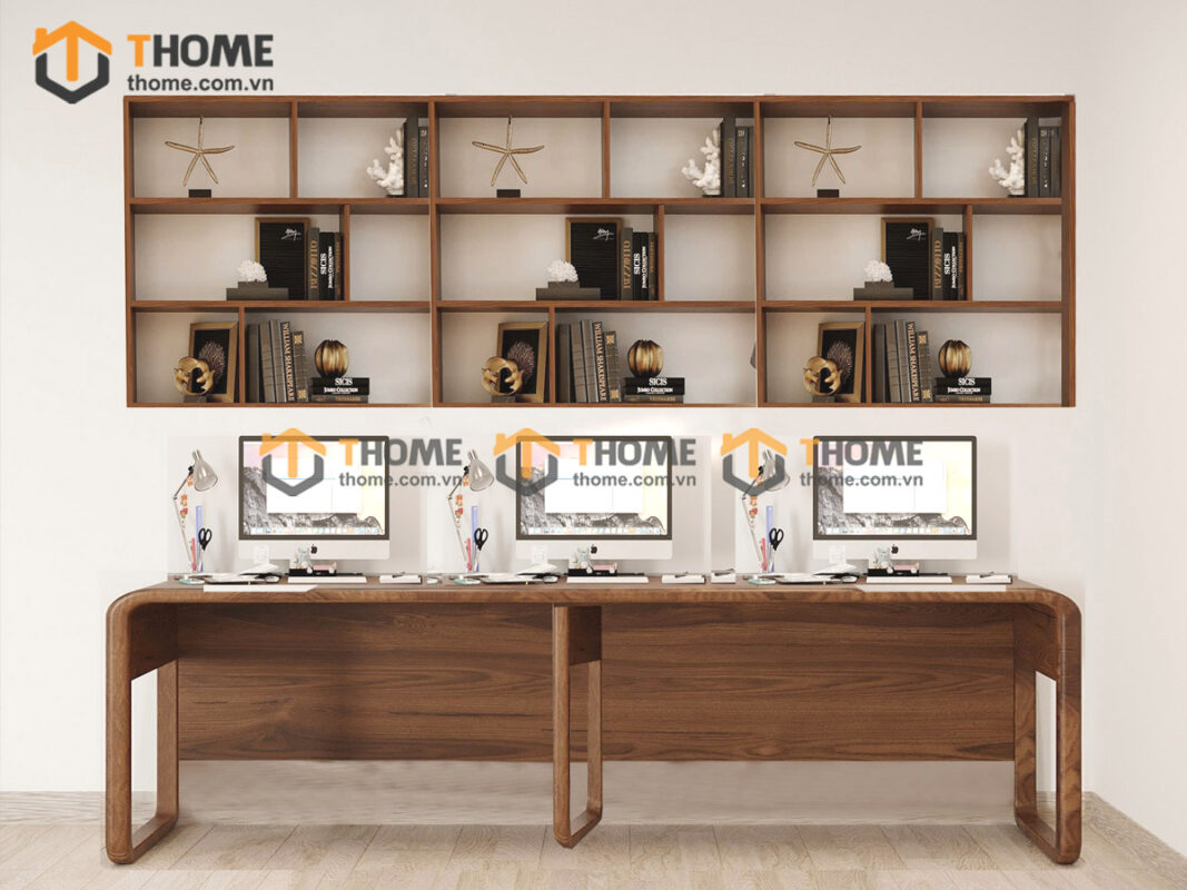 Bàn Làm Việc Góc Gỗ Sồi Tự Nhiên Nova 2 Tầng BLV2T-10SN