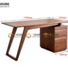 Bàn Làm Việc Gỗ Sồi Tự Nhiên 3 Hộc Kéo Chân Chéo BLV1T-29SN