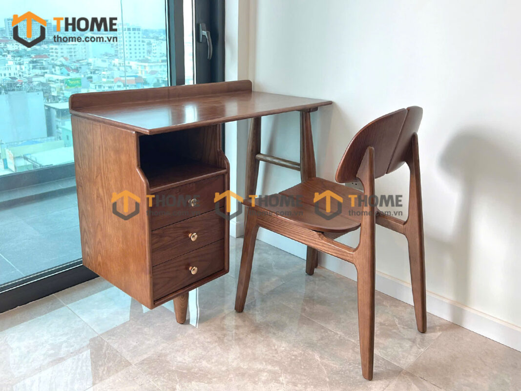 Bàn Làm Việc Gỗ Sồi Tự Nhiên 3 Hộc Kéo Casa BLV1T-30SN