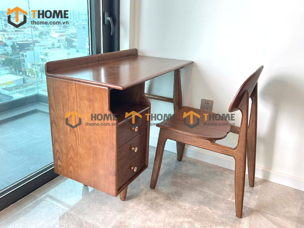 Bàn Làm Việc Gỗ Sồi Tự Nhiên 3 Hộc Kéo Casa BLV1T-30SN