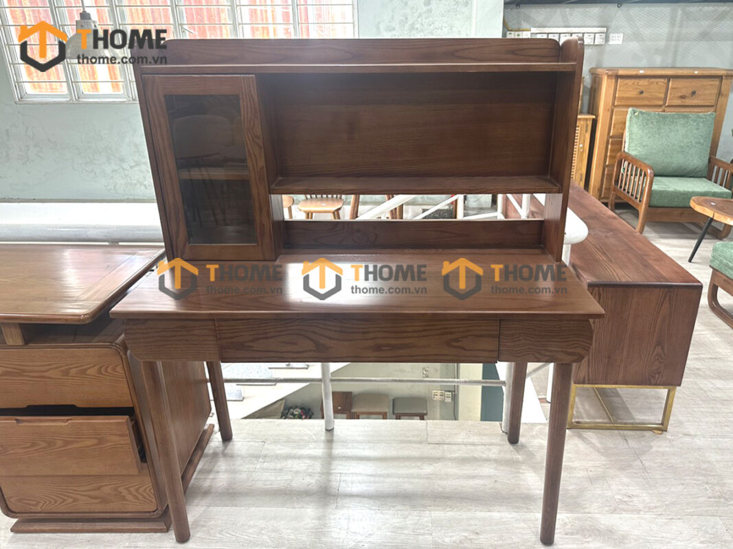 Bàn Làm Việc Góc Gỗ Sồi Tự Nhiên Como 2 Tầng BLV2T-11SN