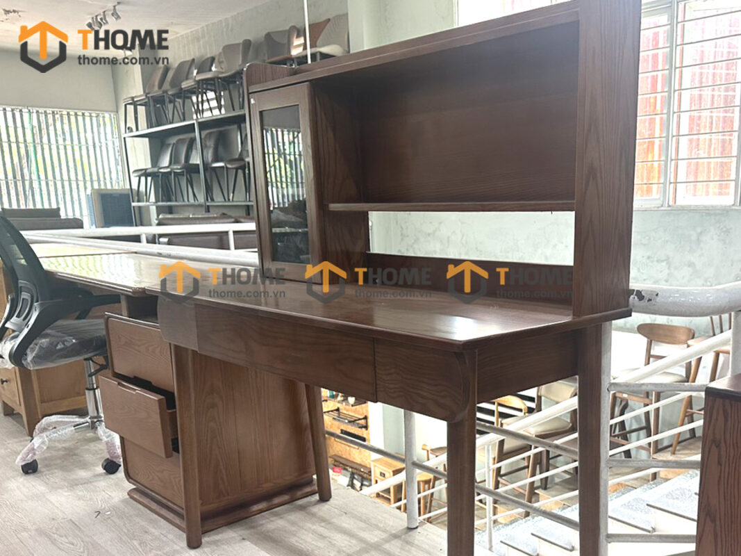 Bàn Làm Việc Góc Gỗ Sồi Tự Nhiên Como 2 Tầng BLV2T-11SN