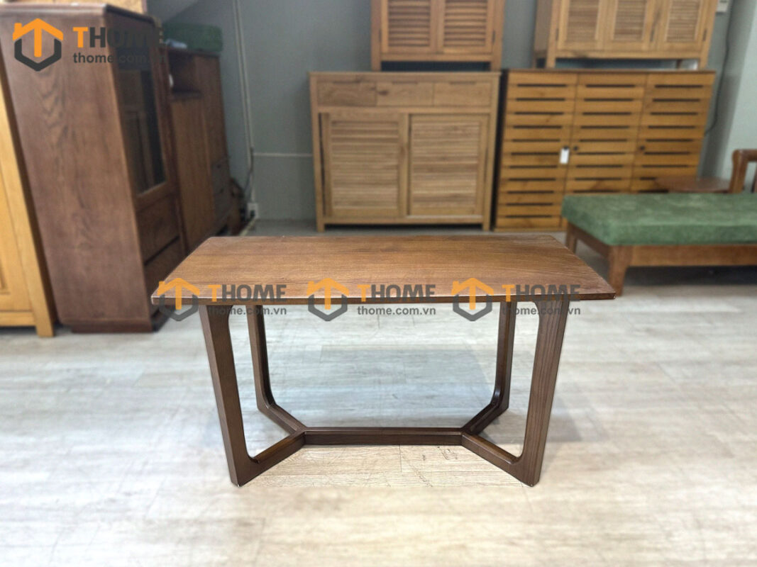 Bàn Sofa Gỗ Sồi Tự Nhiên Chân Xương Cá Mini Mặt Gỗ BSFMG-33SN