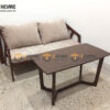 Bàn Sofa Gỗ Sồi Tự Nhiên Chân Xương Cá Mini Mặt Gỗ BSFMG-33SN