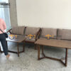 Bàn Sofa Gỗ Sồi Tự Nhiên Chân Xương Cá Mini Mặt Gỗ BSFMG-33SN