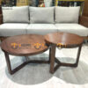 Bàn Sofa Gỗ Sồi Tự Nhiên Mẹ Bồng Con Chân Y BSFMG-35SN