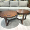 Bàn Sofa Gỗ Sồi Tự Nhiên Mẹ Bồng Con Chân Y BSFMG-35SN