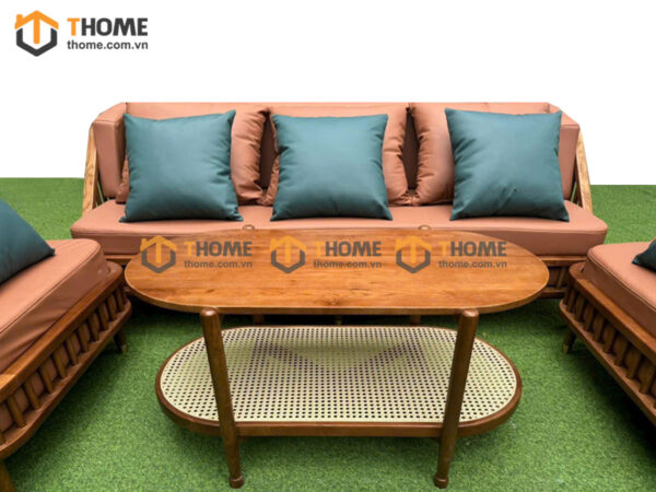 Bàn Sofa Gỗ Sồi Tự Nhiên 2 Tầng Mây Hình Xoài 1m BSFMG-37SN