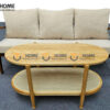 Bàn Sofa Gỗ Sồi Tự Nhiên 2 Tầng Mây Hình Xoài 1m BSFMG-37SN
