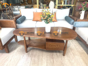 Bàn Sofa Gỗ Sồi Tự Nhiên Mặt Hình Xoài BSFMG-40SN