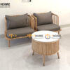 Bàn Sofa Gỗ Sồi Tự Nhiên Mặt Tròn Lan Sọc BSFMG-39SN