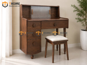 Bàn Trang Điểm Gỗ Sồi Tự Nhiên 4 Chân Bóng Chày BTD-18SN
