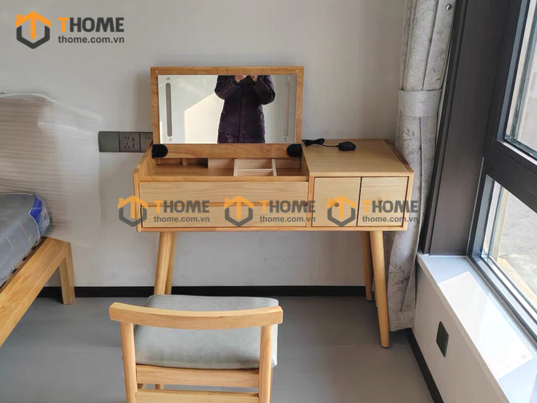 Bàn trang điểm gỗ; bàn phấn; bàn phấn đẹp; mẫu bàn trang điểm gỗ đẹp;