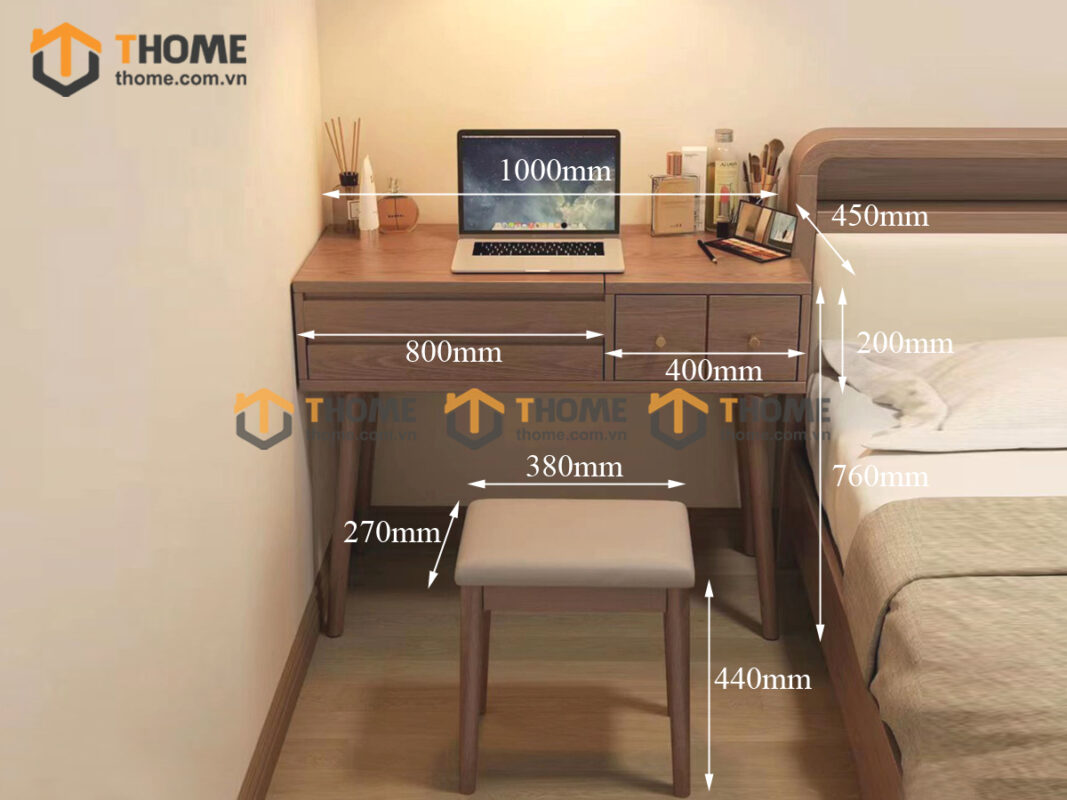 Bàn trang điểm gỗ; bàn phấn; bàn phấn đẹp; mẫu bàn trang điểm gỗ đẹp;