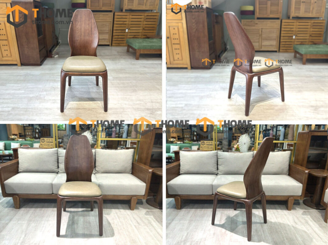 Ghế Ăn Gỗ Sồi Tự Nhiên Mặt Nệm Sen Cao Cấp GHEMN-48SN