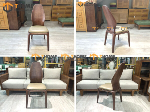 Ghế Ăn Gỗ Sồi Tự Nhiên Mặt Nệm Sen Cao Cấp GHEMN-48SN