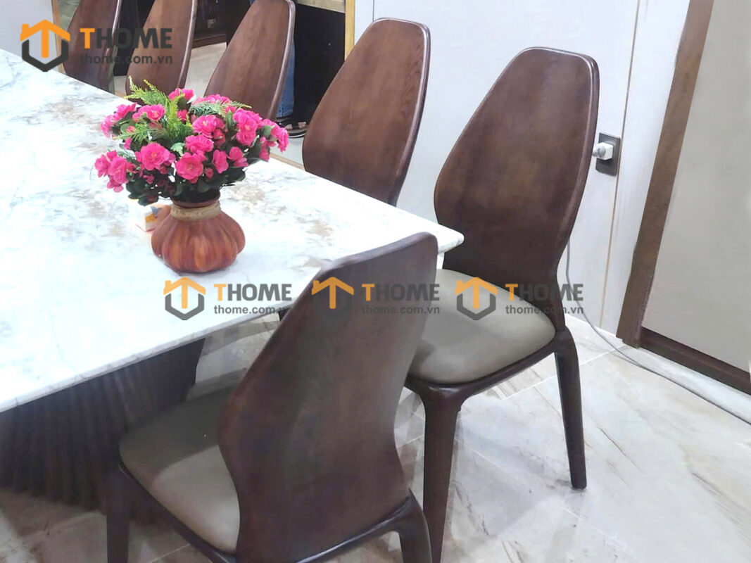 Ghế Ăn Gỗ Sồi Tự Nhiên Mặt Nệm Sen Cao Cấp GHEMN-48SN