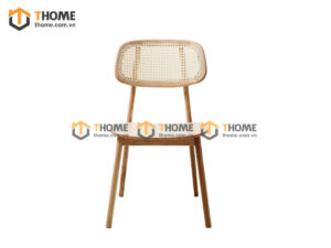 Ghế Ăn Gỗ Sồi Tự Nhiên Mặt Nệm Tựa Oval GHEMM-21SN