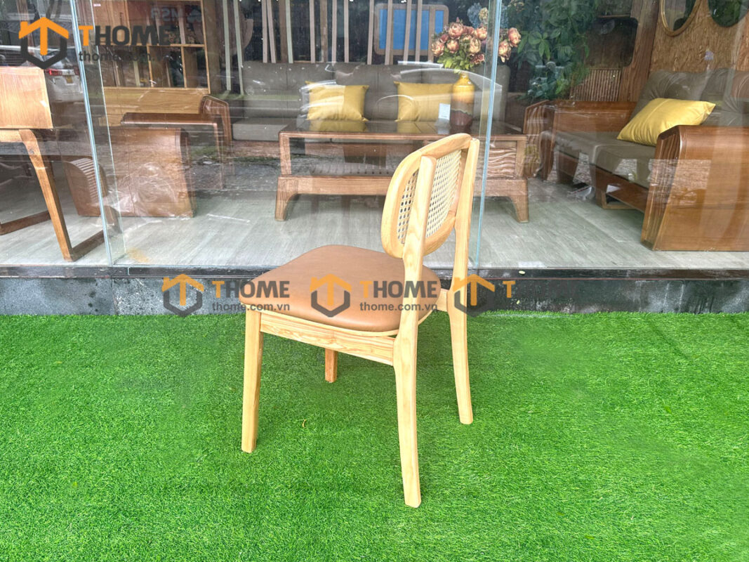 Ghế Ăn Gỗ Sồi Tự Nhiên Mặt Nệm Tựa Oval GHEMM-21SN