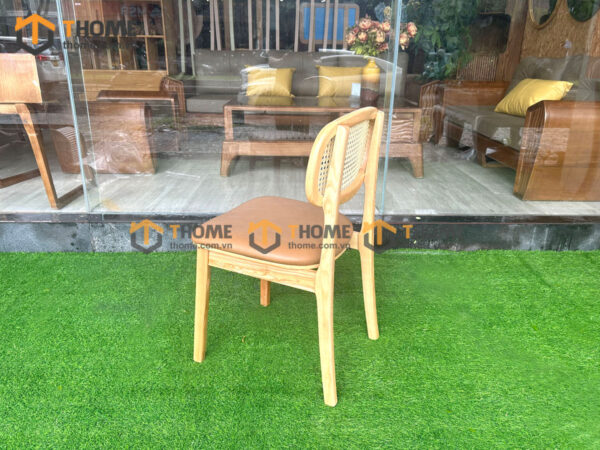 Ghế Ăn Gỗ Sồi Tự Nhiên Mặt Nệm Tựa Oval GHEMM-21SN