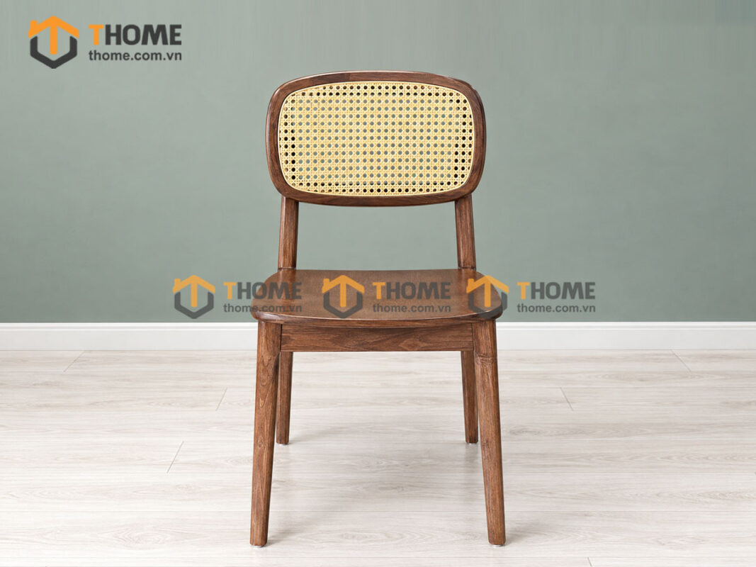 Ghế Ăn Gỗ Sồi Tự Nhiên Mặt Nệm Tựa Oval GHEMM-21SN