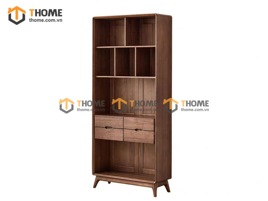 Kệ sách gỗ sồi tự nhiên Sunrise cao 2m KS-08SN