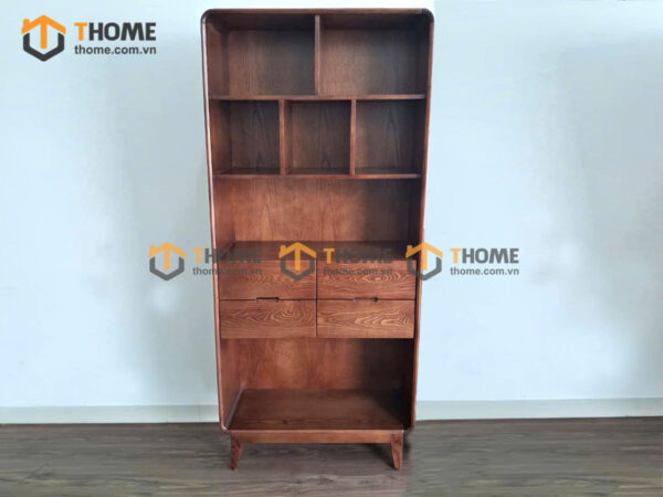 Kệ sách gỗ sồi tự nhiên Sunrise cao 2m KS-08SN