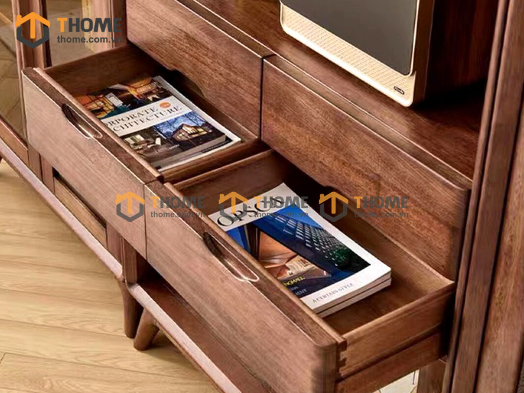 Kệ sách gỗ sồi tự nhiên Sunrise cao 2m KS-08SN