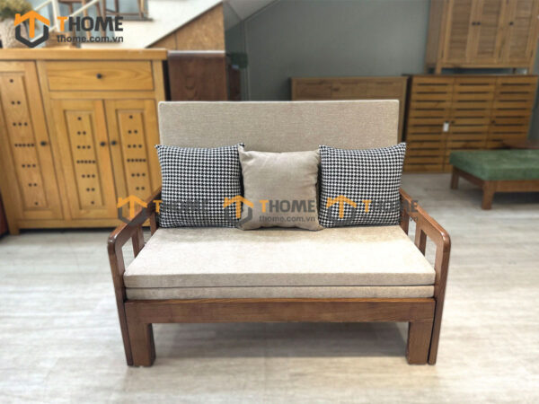 Sofa Giường Gỗ Sồi Tự Nhiên Hai Người SFB-08SN