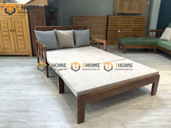 Sofa Giường Gỗ Sồi Tự Nhiên Hai Người SFB-08SN