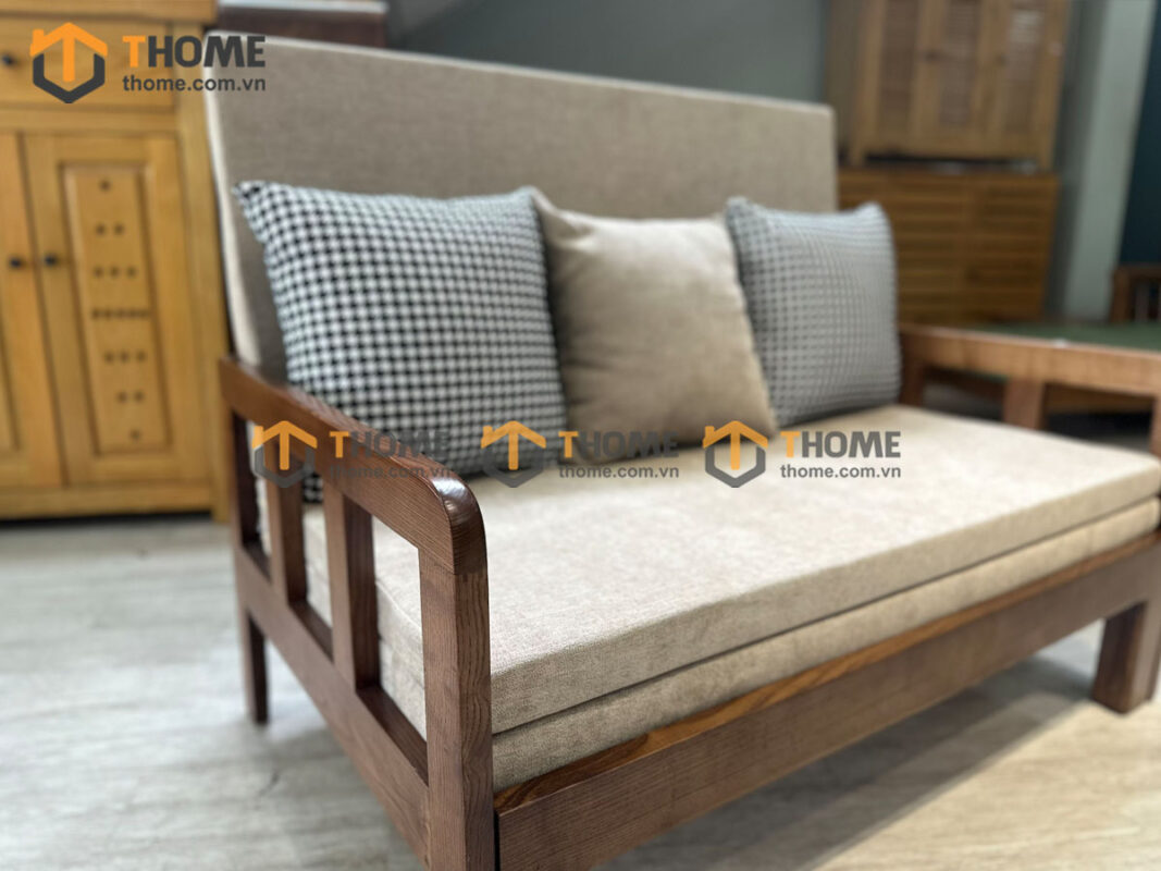Sofa Giường Gỗ Sồi Tự Nhiên Hai Người SFB-08SN