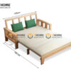 Sofa Giường Gỗ Sồi Tự Nhiên Hai Người SFB-08SN