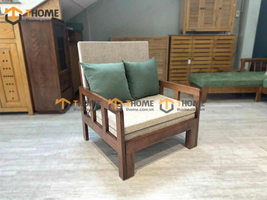 Sofa Giường Gỗ Sồi Tự Nhiên Một Người SFB-07SN