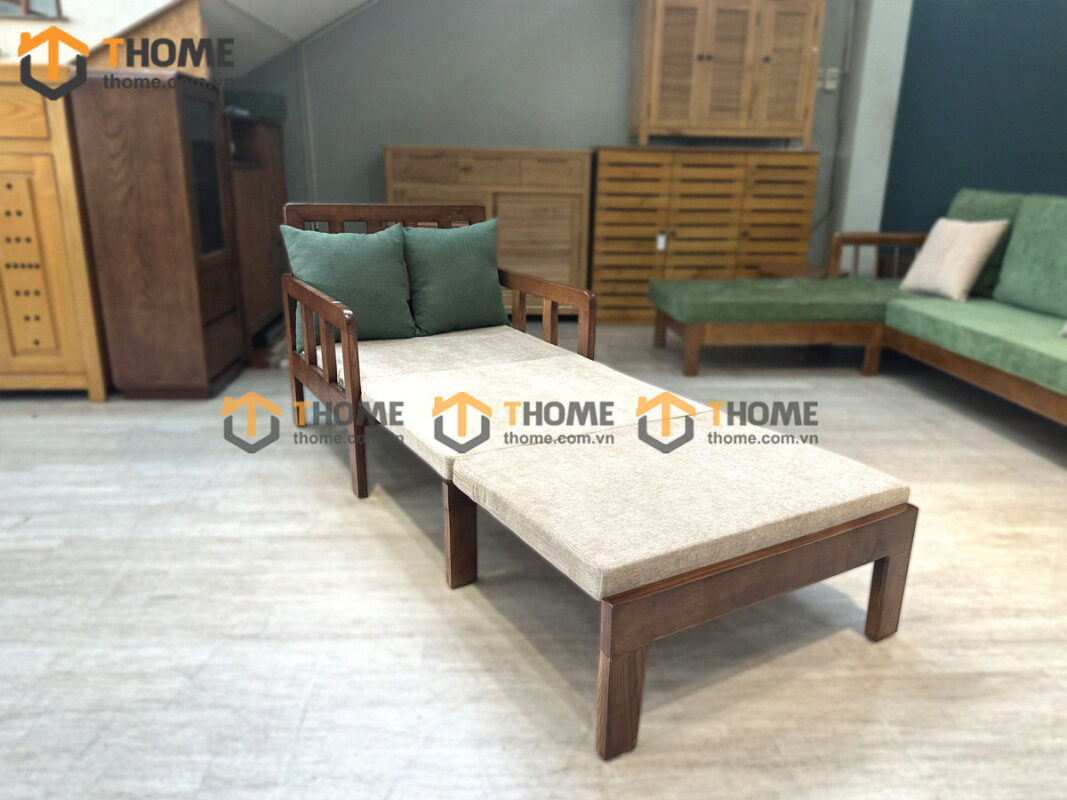 Sofa Giường Gỗ Sồi Tự Nhiên Một Người SFB-07SN