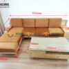 Sofa Gỗ Sồi Tự Nhiên Chân Thẳng Toto Màu Óc Chó SFĐ-41SN