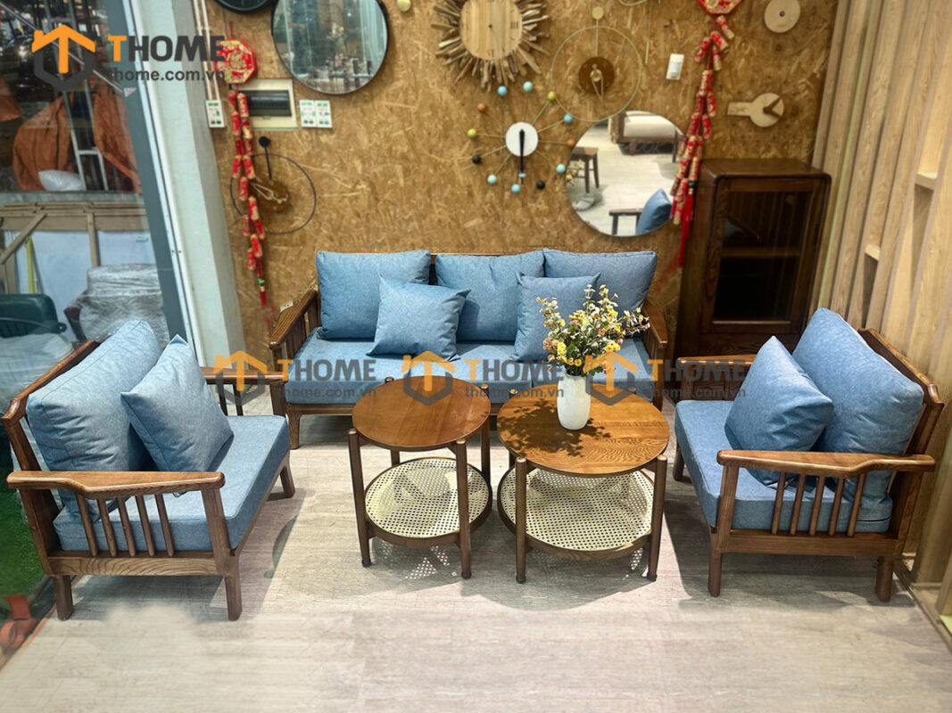 Sofa Daisy Mũi Tên Gỗ Sồi Tự Nhiên SFT-34SN
