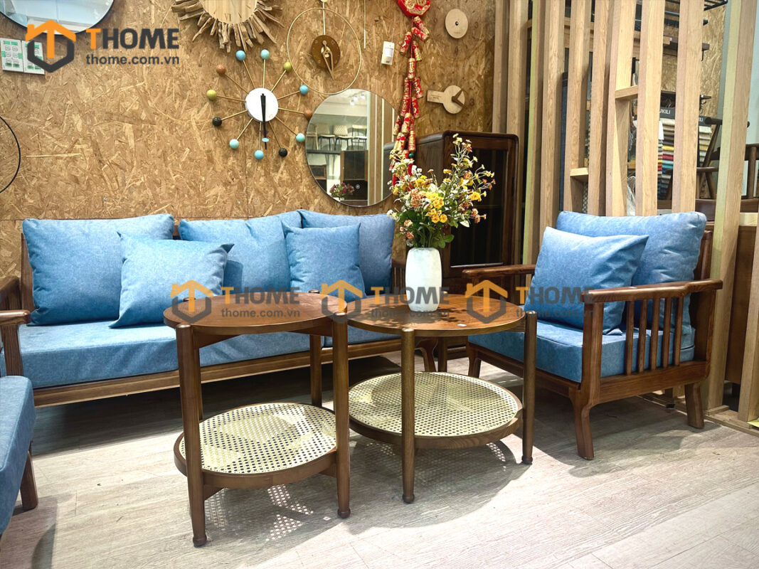 Sofa Daisy Mũi Tên Gỗ Sồi Tự Nhiên SFT-34SN