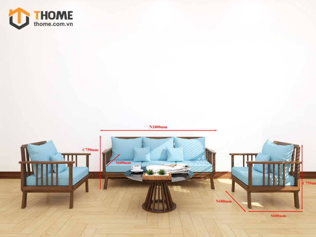 Sofa Daisy Mũi Tên Gỗ Sồi Tự Nhiên SFT-34SN