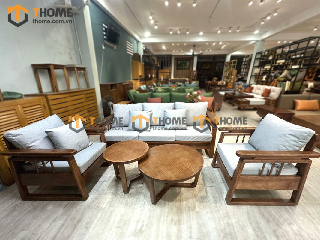 Sofa Dior Tay Chồng Gỗ Sồi Tự Nhiên SFT-35SN