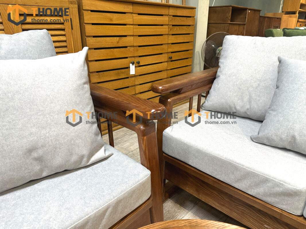 Sofa Dior Tay Chồng Gỗ Sồi Tự Nhiên SFT-35SN