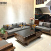 Sofa Gỗ Sồi Tự Nhiên Dragon 5 Món Màu Óc Chó SFĐ-36SN