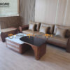 Sofa Gỗ Sồi Tự Nhiên Phonix Chân Vát Màu Óc Chó SFĐ-37SN