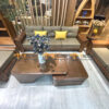 Sofa Gỗ Sồi Tự Nhiên Phonix Chân Vát Màu Óc Chó SFĐ-37SN