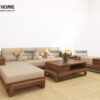 Sofa Gỗ Sồi Tự Nhiên Chân Đùi Gà Óc Màu Óc Chó SFĐ-39SN